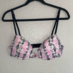 Bongo Peace Sign Print Bra | Size 38C
